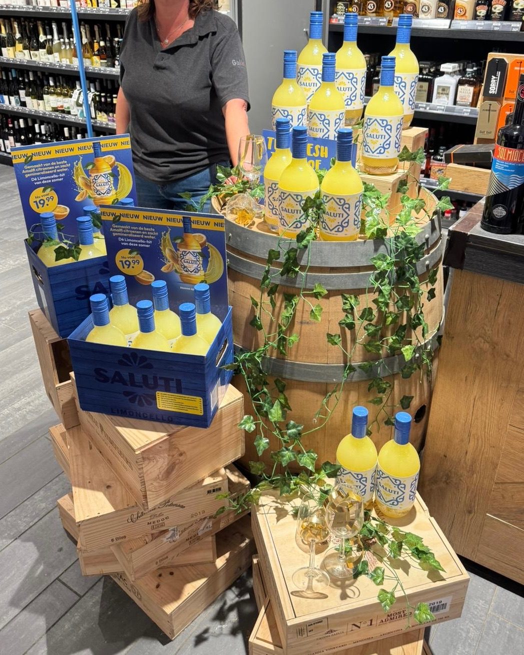 Saluti display bij Gall & Gall