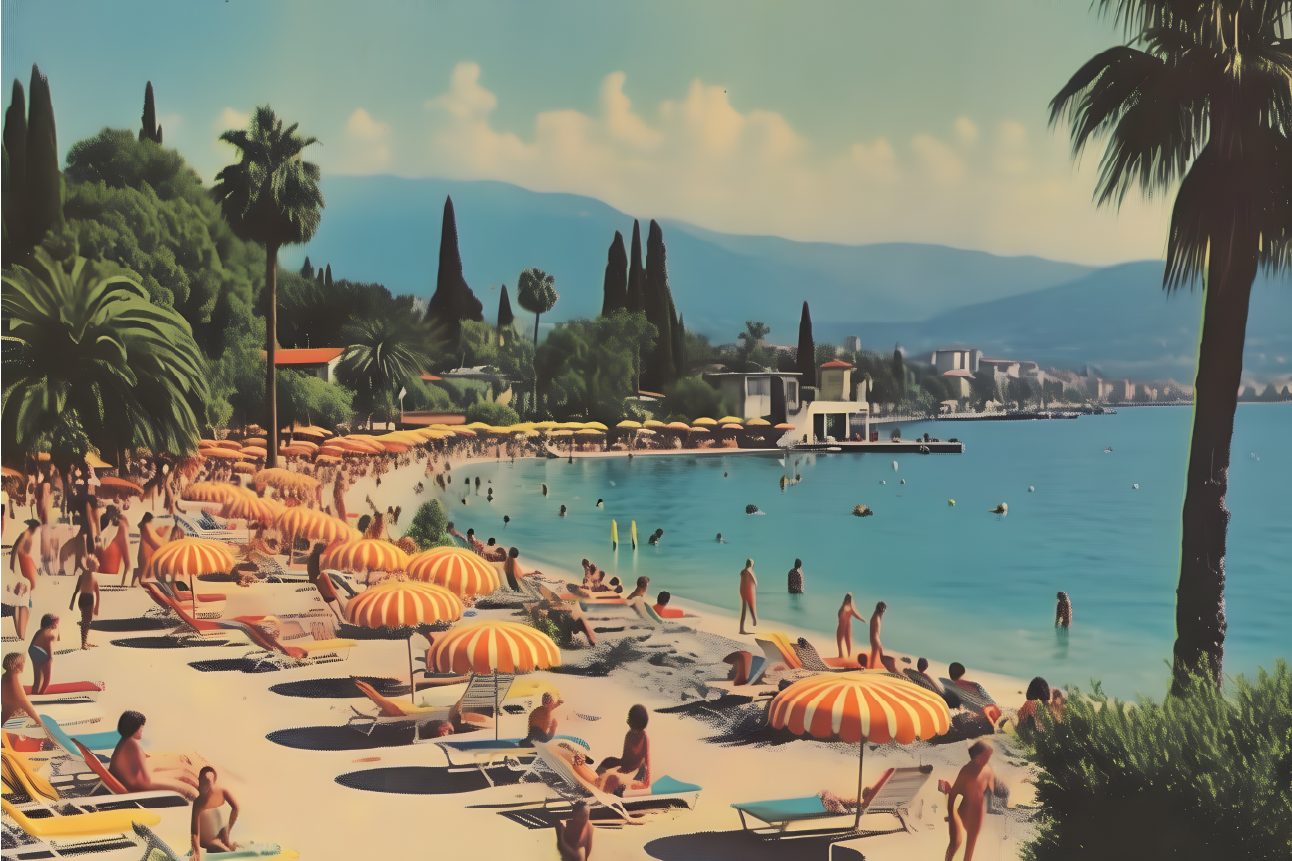 Vintage Italiaans strand